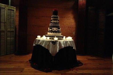 Multiple layered wedding cake