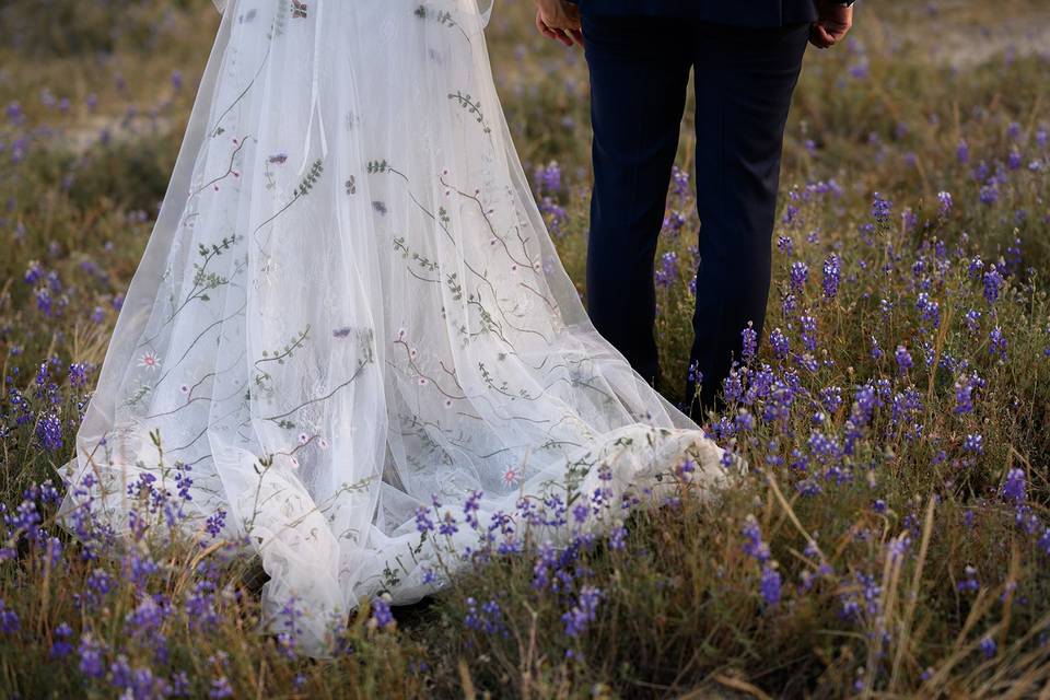 Wedding in a flower field