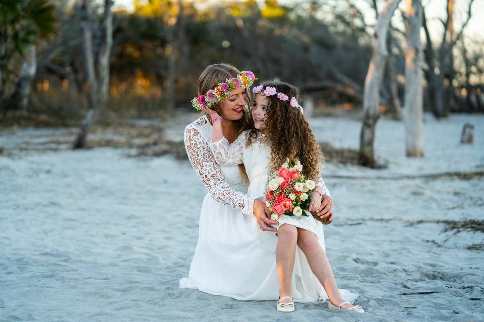 Winter wedding on the beach