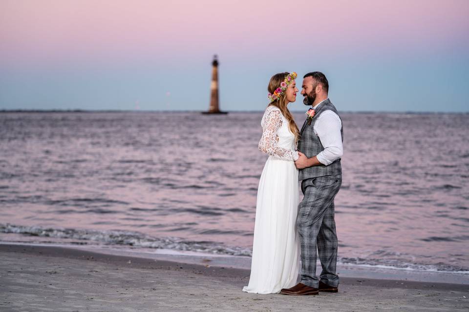 Winter wedding on the beach