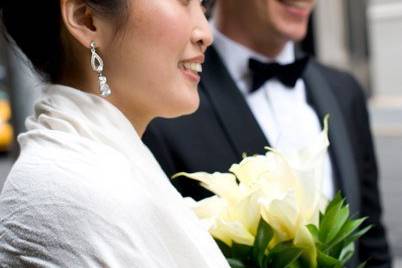 The bride with flowers