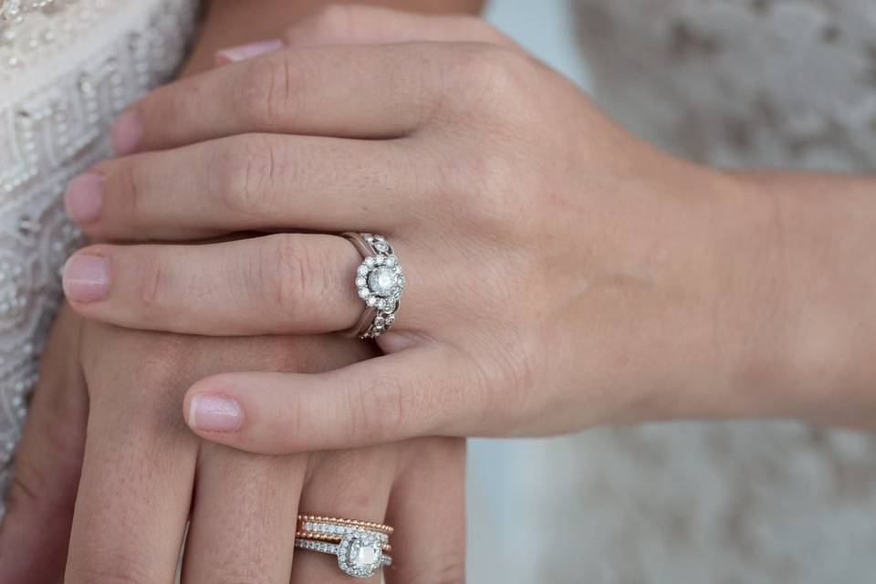 Two brides wedding rings