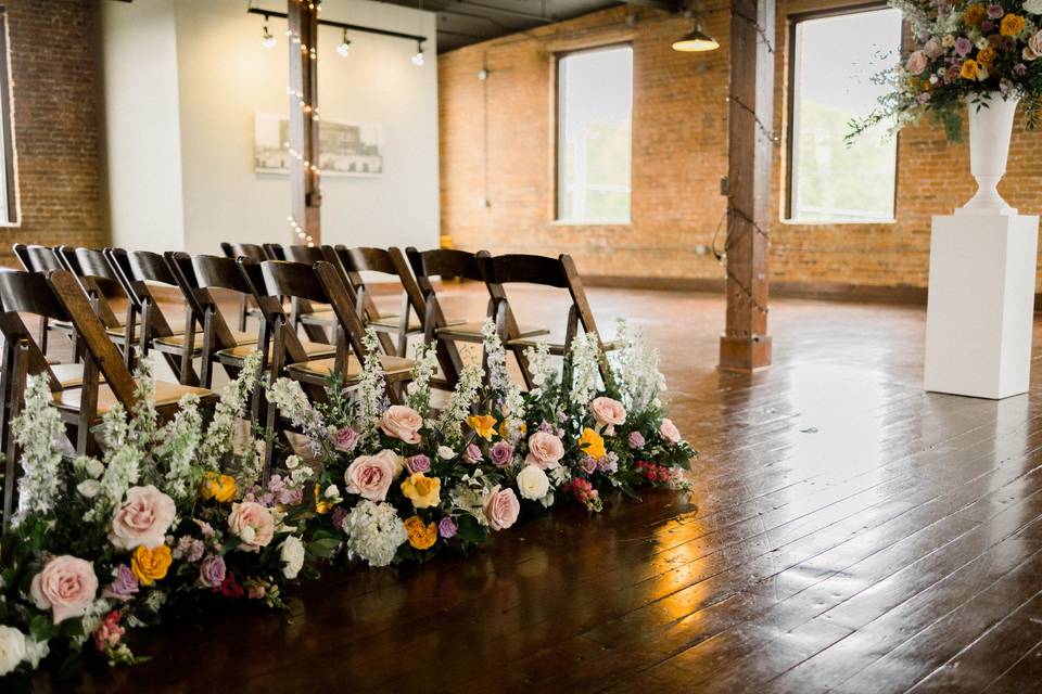 Flower-adorned chairs