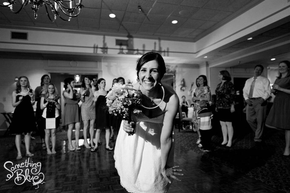 The bride holding her bouquet