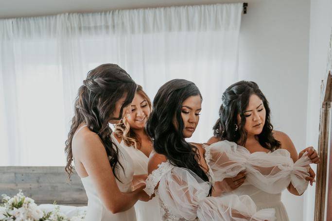 Bridal squad getting ready