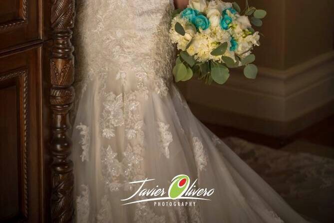 Bride with bouquet