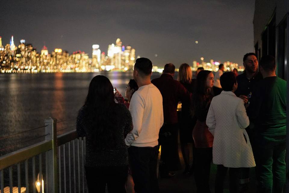 Guests enjoying the terrace