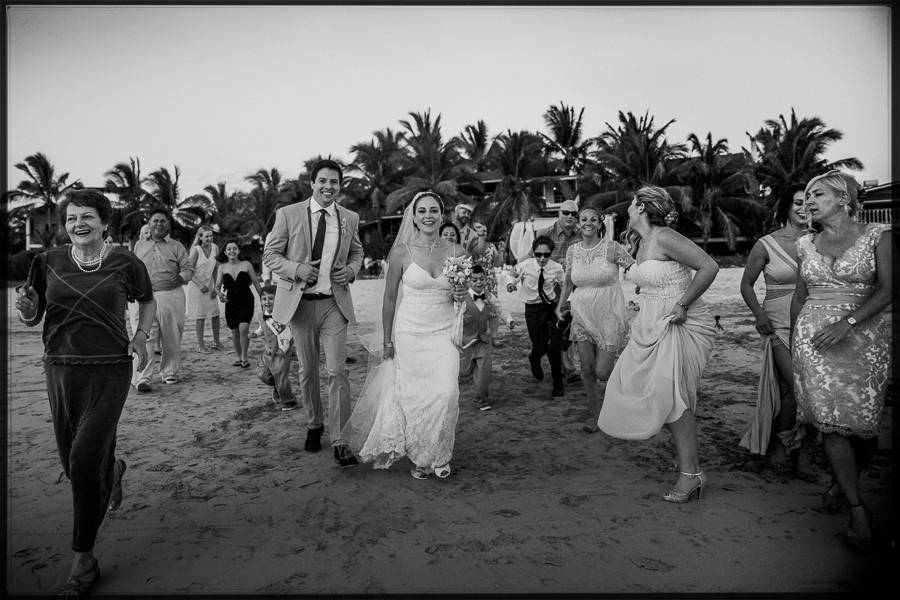 The bride and her bridesmaids