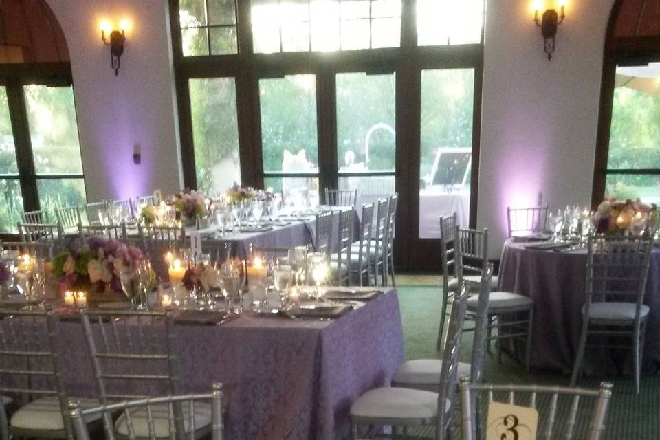 Table setup with centerpiece