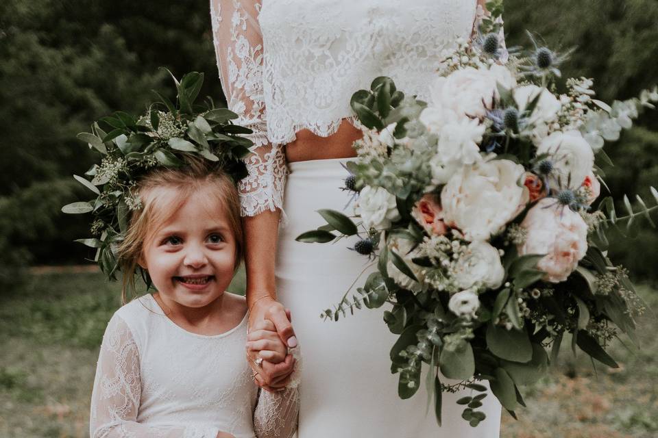 The bride and a little girl