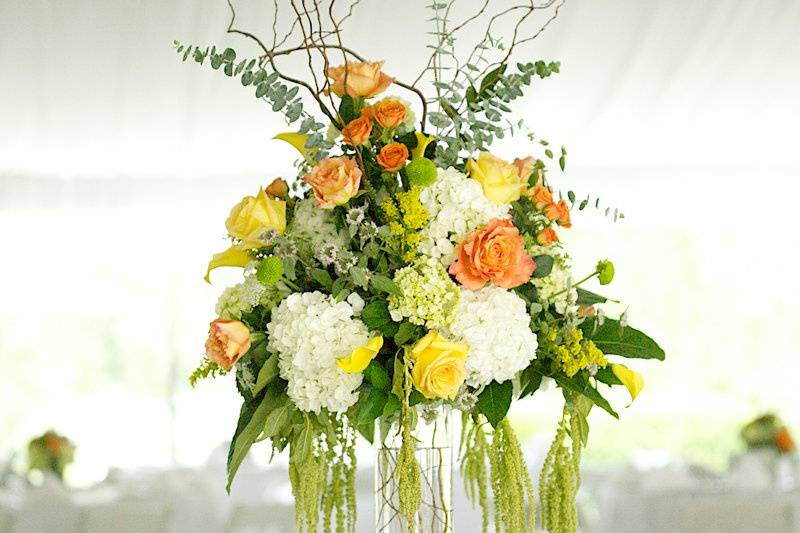 Yellow and green centerpiece
