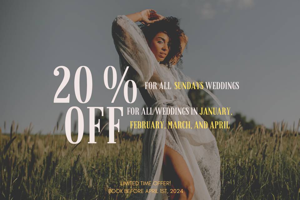 20% OFF for all Thursdays and