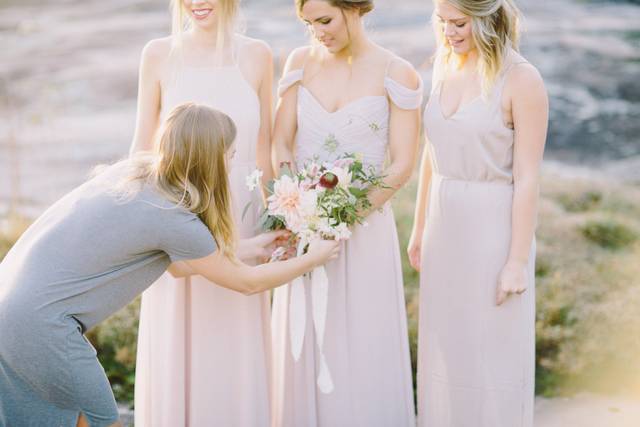 The bride and bridesmaids