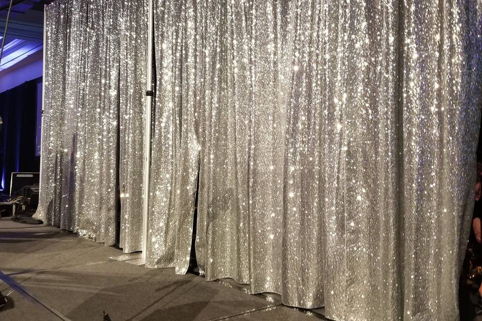 Silver sequin backdrop