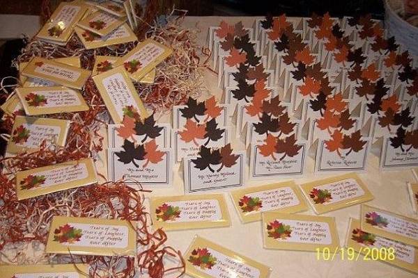 Theresa & Steeve 10/19/08 Crest Hollow CC
Detail shot of the place card table. It captured the feeling of fall!!