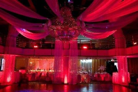 Red Uplighting and Draping