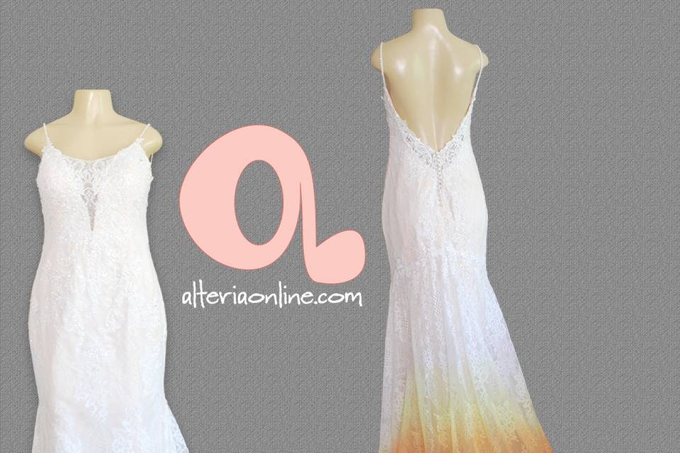 Ombre Hand Dyed Wedding Dress