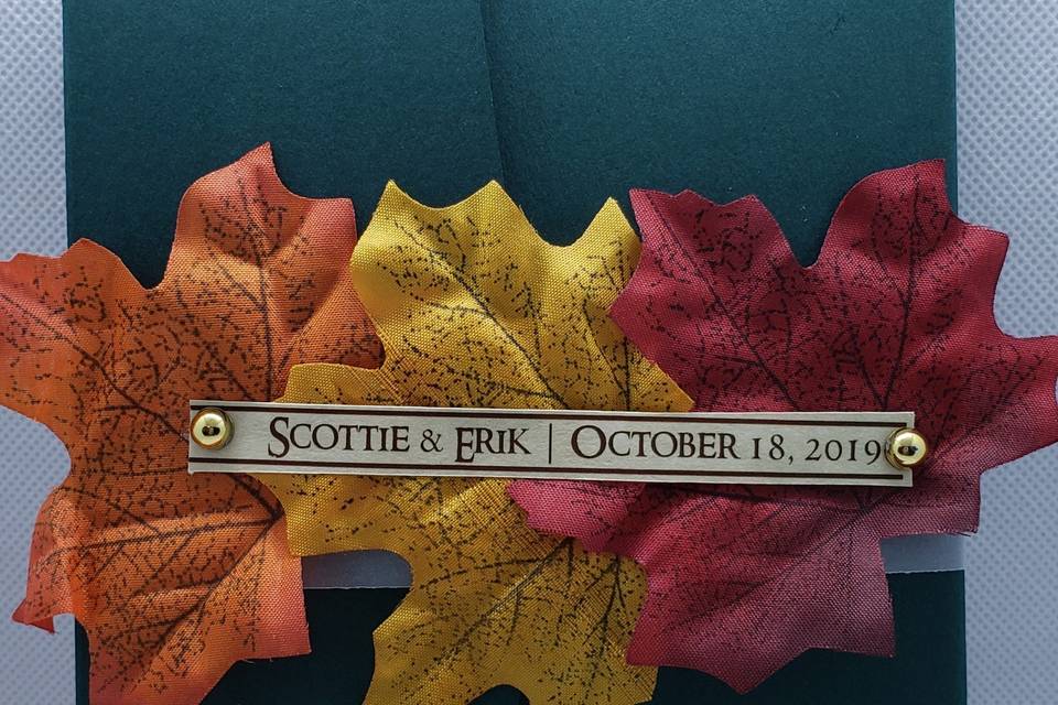 Fall themed pocket invitation