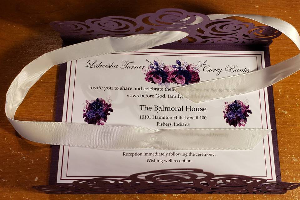 Rose swirl invitation