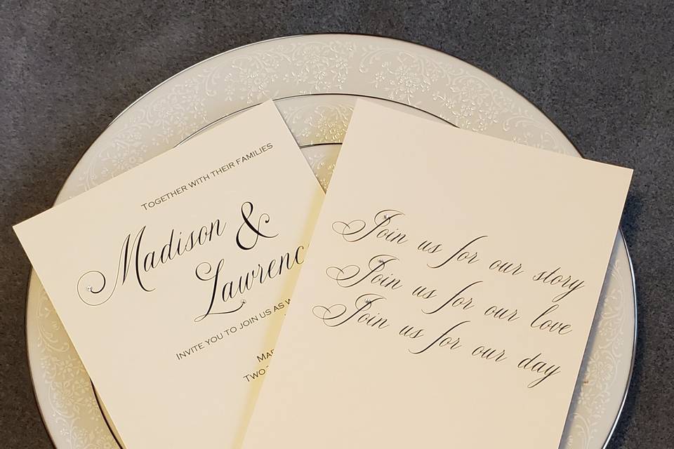 Serene love cover and invite