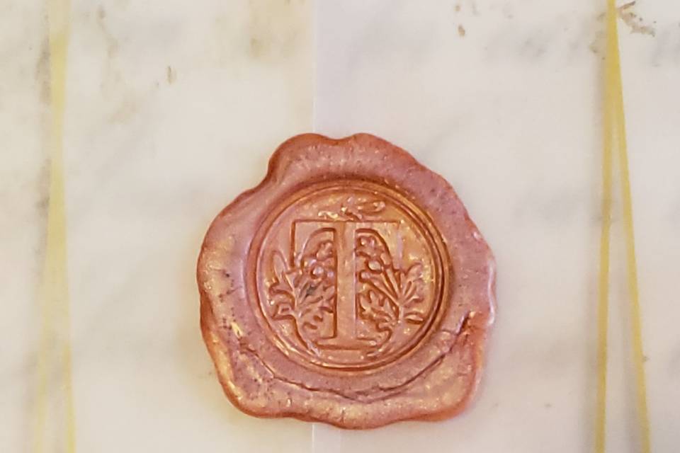 Vellum cover with monogram seal