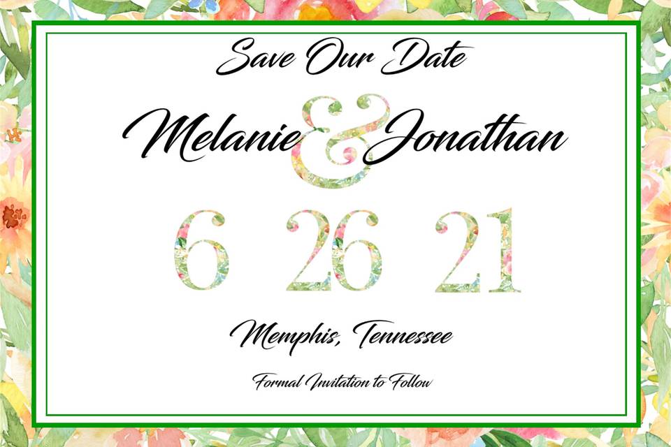 Floral water color save date