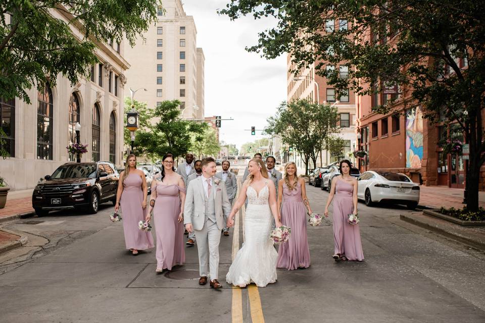 Wedding Party Downtown