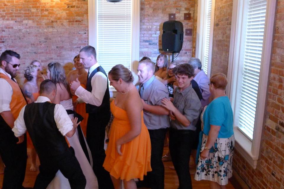 Guests dancing