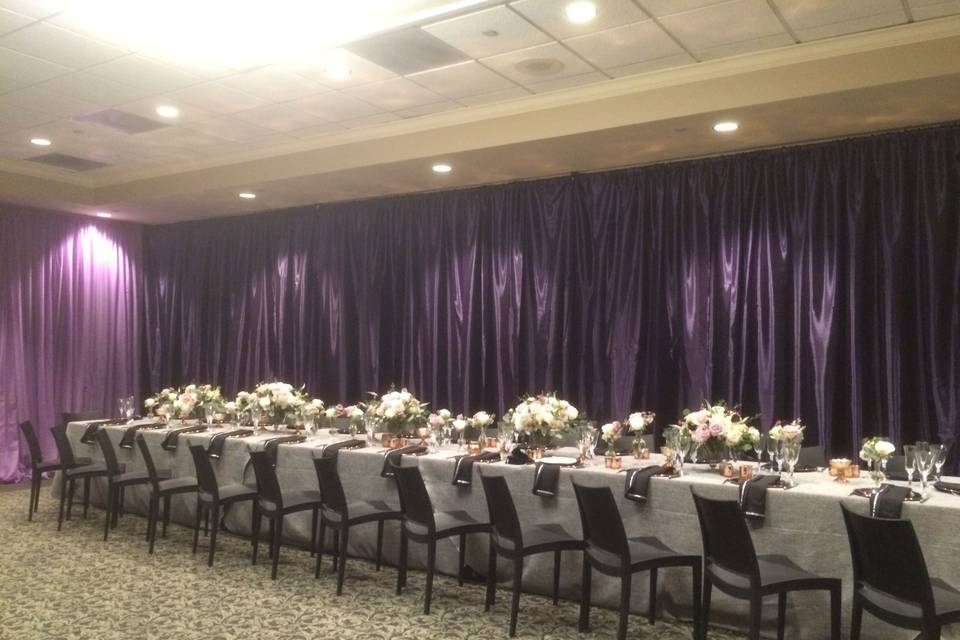 Eggplant purple draping