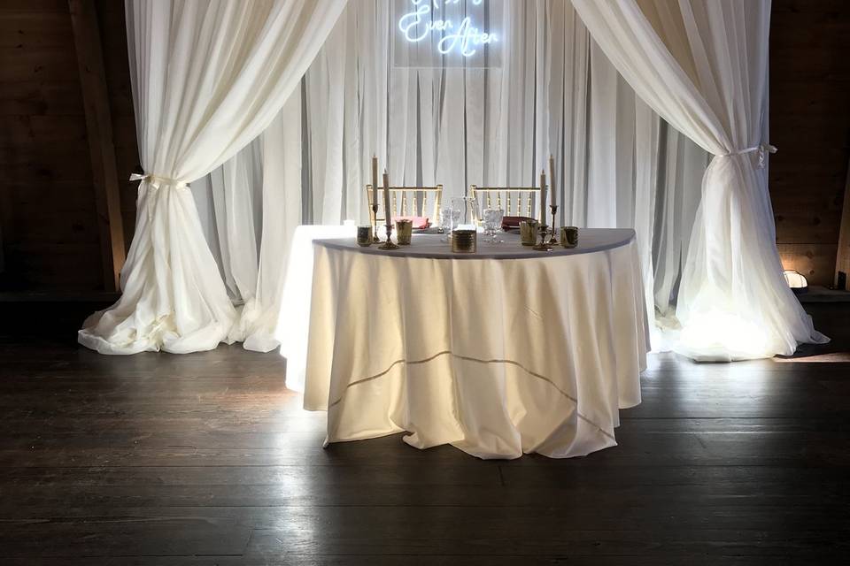 Sweetheart Table draping