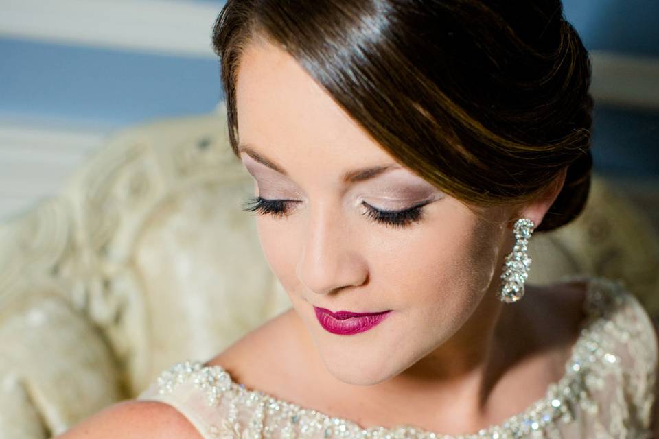 Bridal makeup and updo