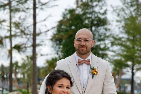 Bouquet and couple