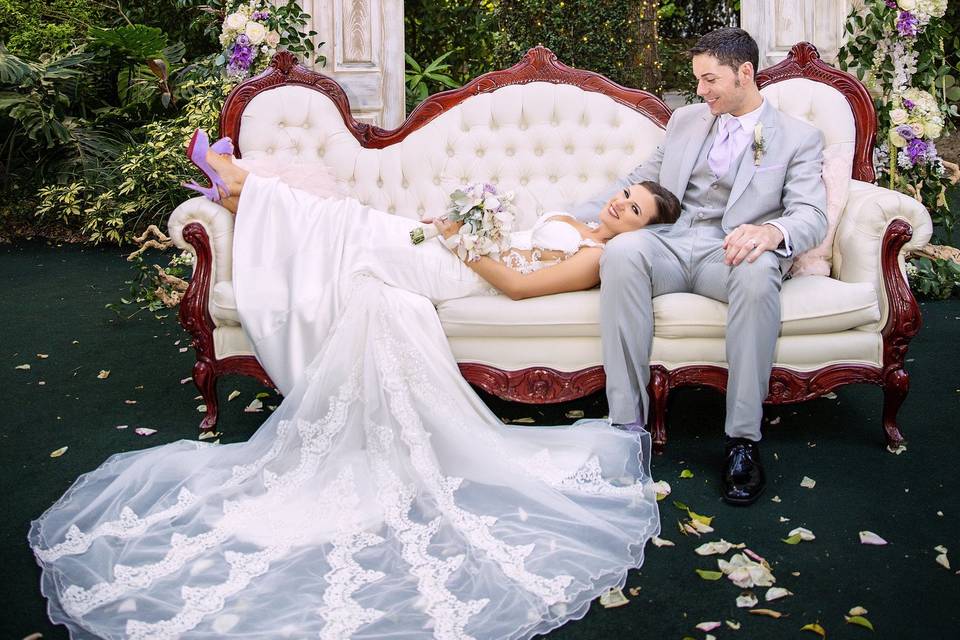 Table setup with centerpiece