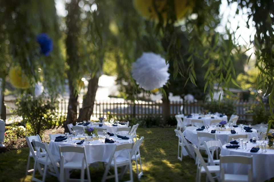 Garden wedding receptions in Friday Harbor, San Juan Island.