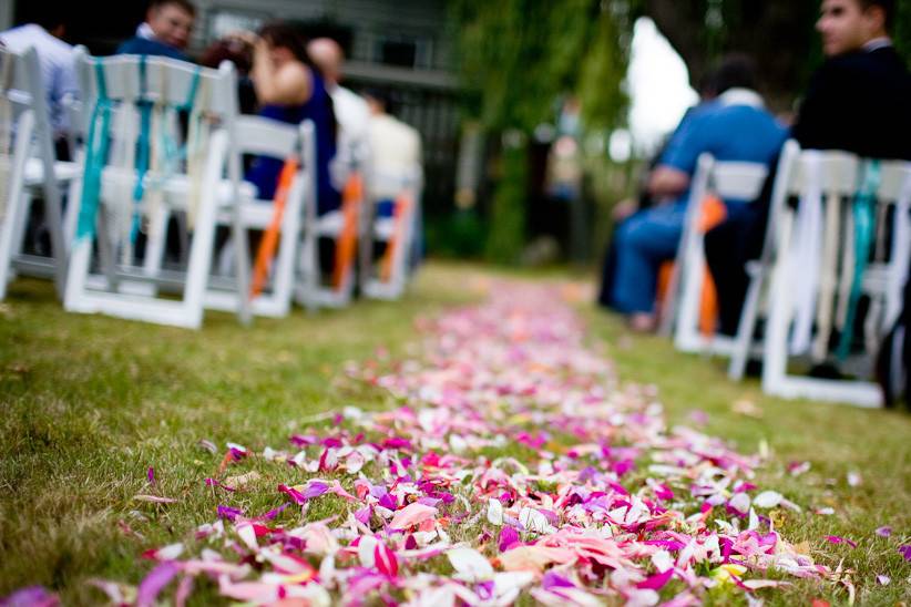 Flower Covered Aisle ceremony location