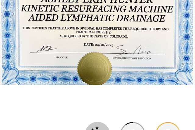 Resurfacing and lymphatic Cert