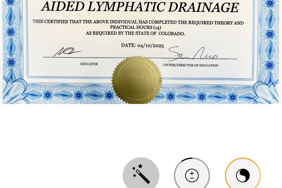 Resurfacing and lymphatic Cert