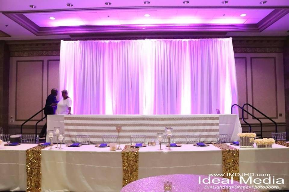 Drape Backdrop with Uplighting