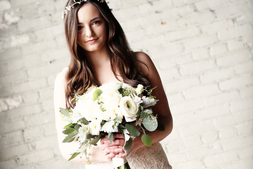 Bride with her bouquet