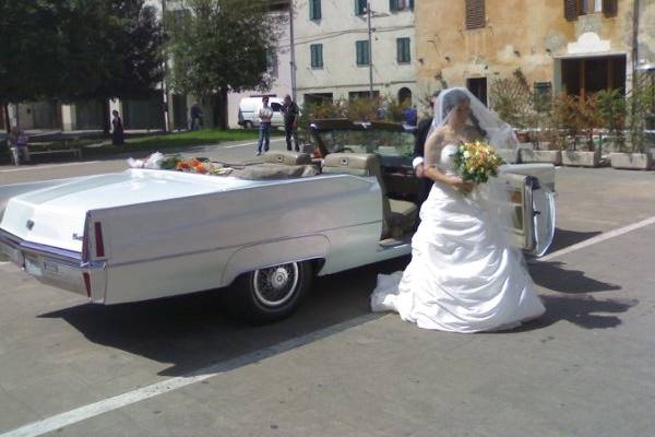 Cadillac  deville and bride
