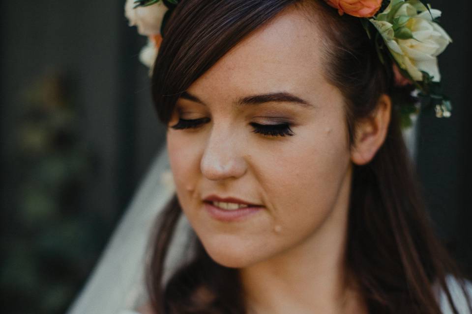 Photo by Jameykay and Arlie Photography. makeup: Makeup by Ali Lawless. hair: Bari Salon. flower crown: Floressence Flowers.