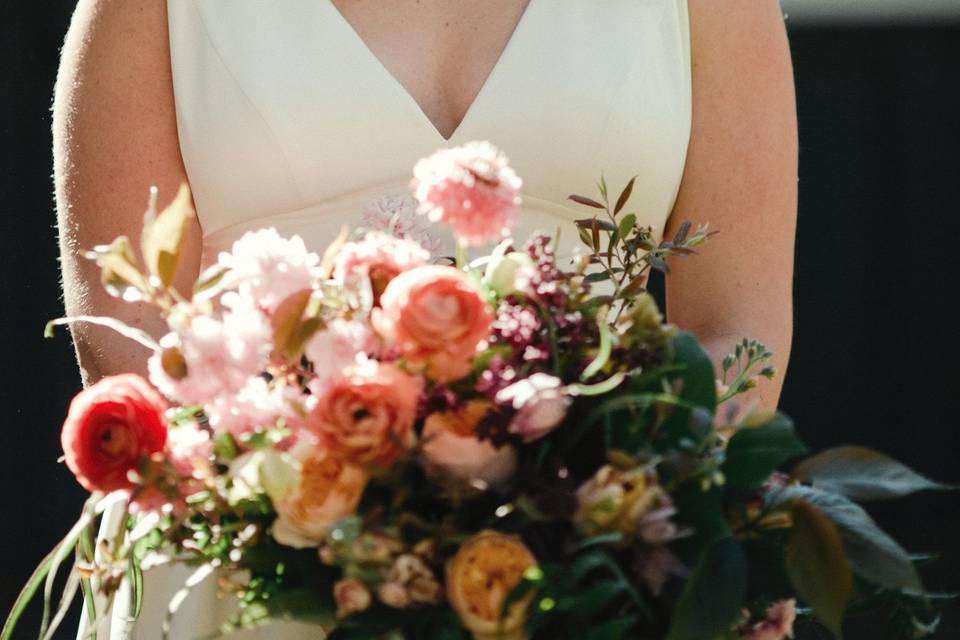 Photo by Jameykay and Arlie Photography. makeup: Makeup by Ali Lawless. hair: Bari Salon. flower crown and bouquet: Floressence Flowers.