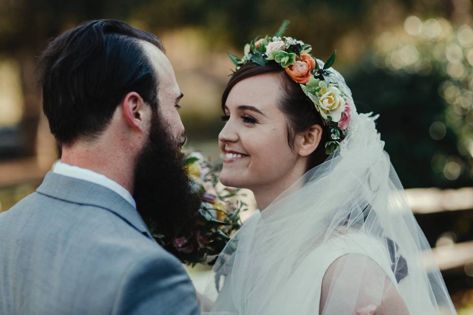 Photo by Jameykay and Arlie Photography. makeup: Makeup by Ali Lawless. hair: Bari Salon. flower crown: Floressence Flowers.