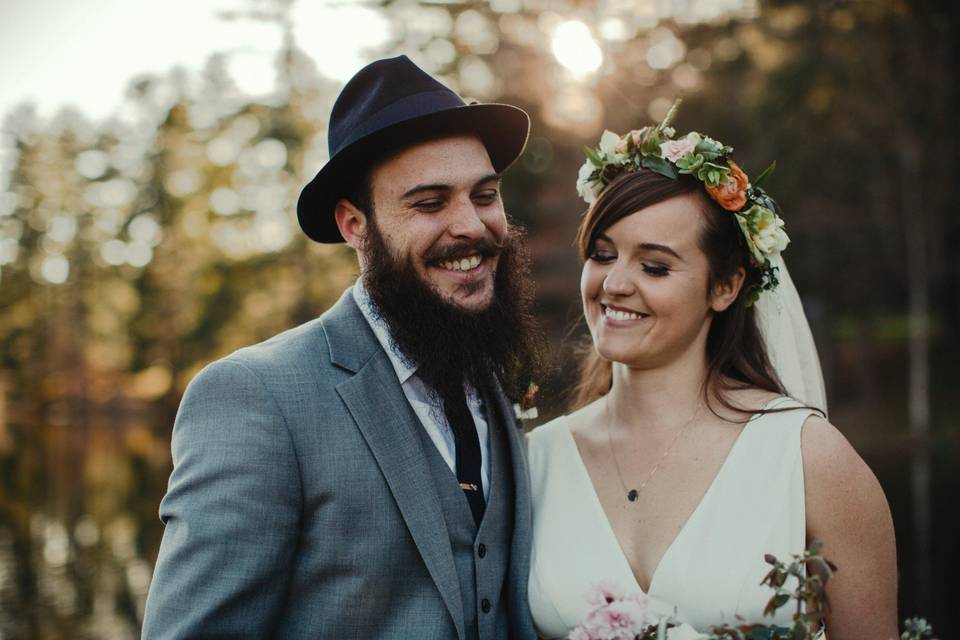 Beautiful couple! photo by Jameykay and Arlie Photography. makeup: Makeup by Ali Lawless. hair: Bari Salon. flower crown: Floressence Flowers.