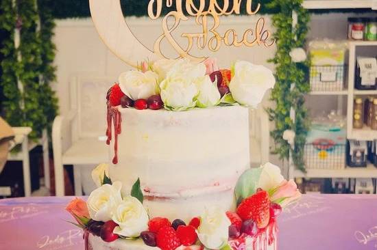 2 Tier Semi Nude Drip Cake