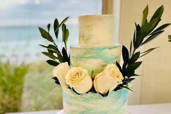 3 Tier Blue Watercolor