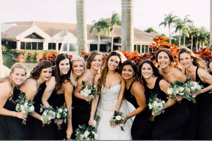 Bride and bridesmaids
