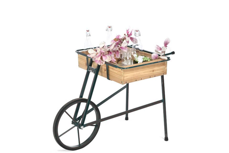 The perfect little end table, with wheels! Our Rustic Push Cart.