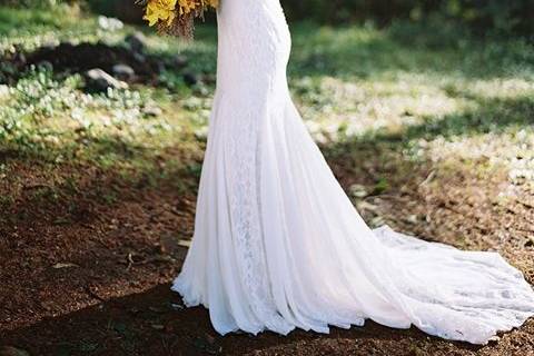 Long Sleeve Illusion Lace Hollywood-Inspired Wedding Dress