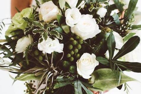 White roses bouquet